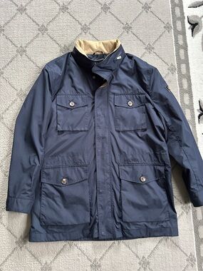Brooks Brothers Navy Nylon Field Jacket with Packable Hood